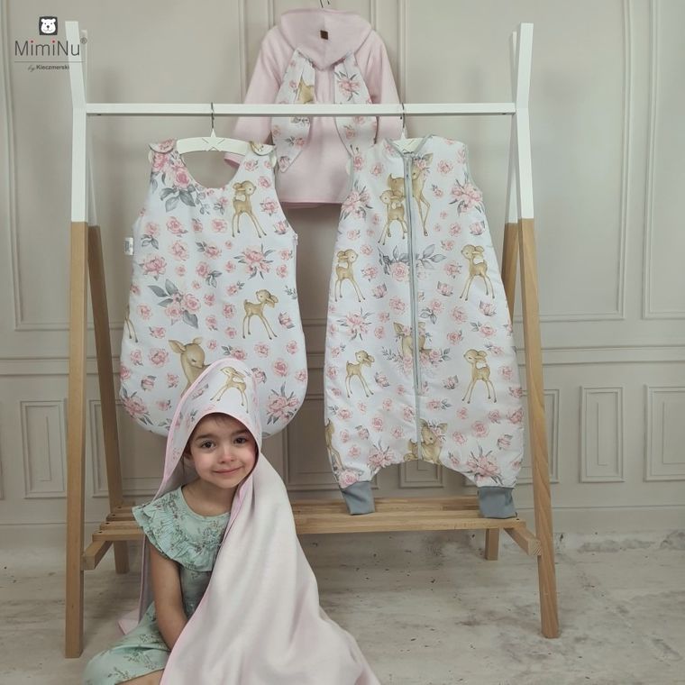 MimiNu, Sarenki, okrycie kąpielowe, różowe, 100-100 cm