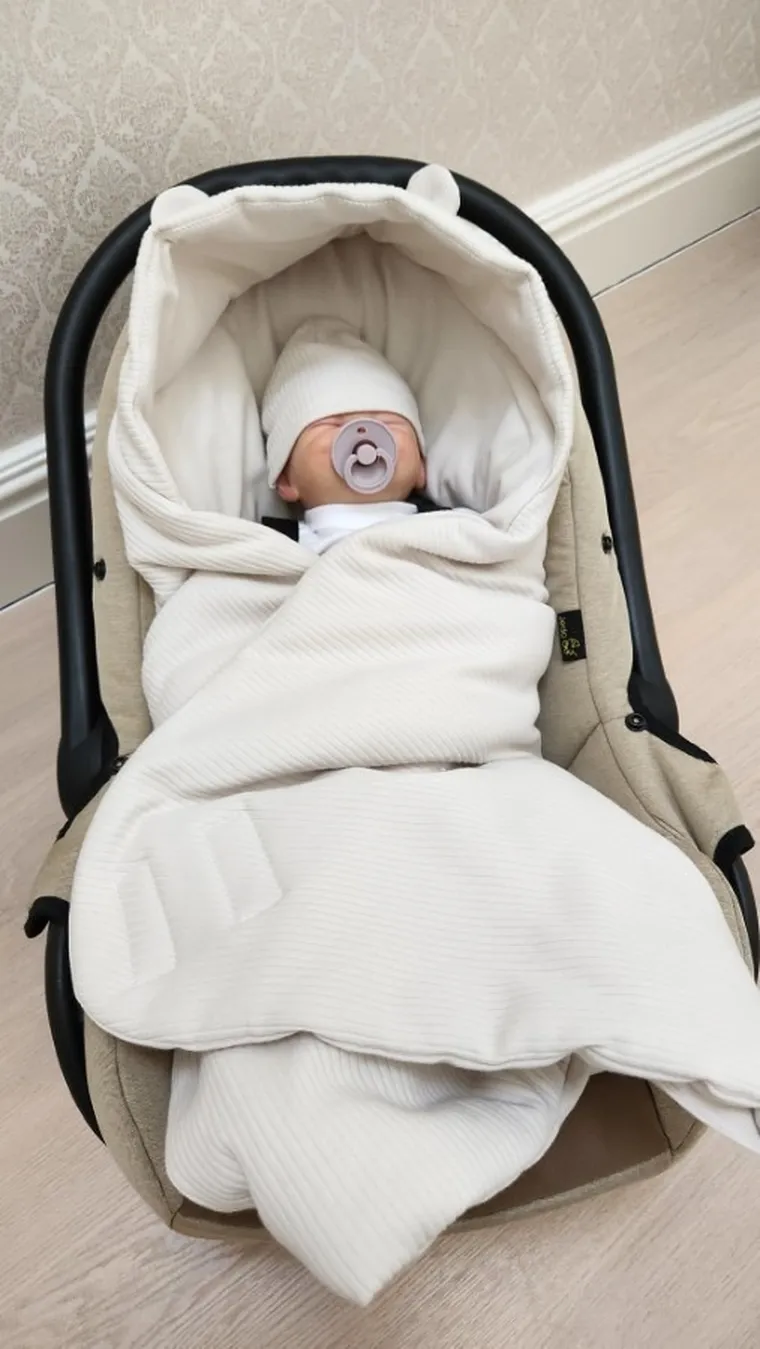 MimiNu, Soft, otulacz, śpiworek do wózka/fotelika samochodowego, beż, TOG 2-2.5, 90-90 cm, 0-3 l