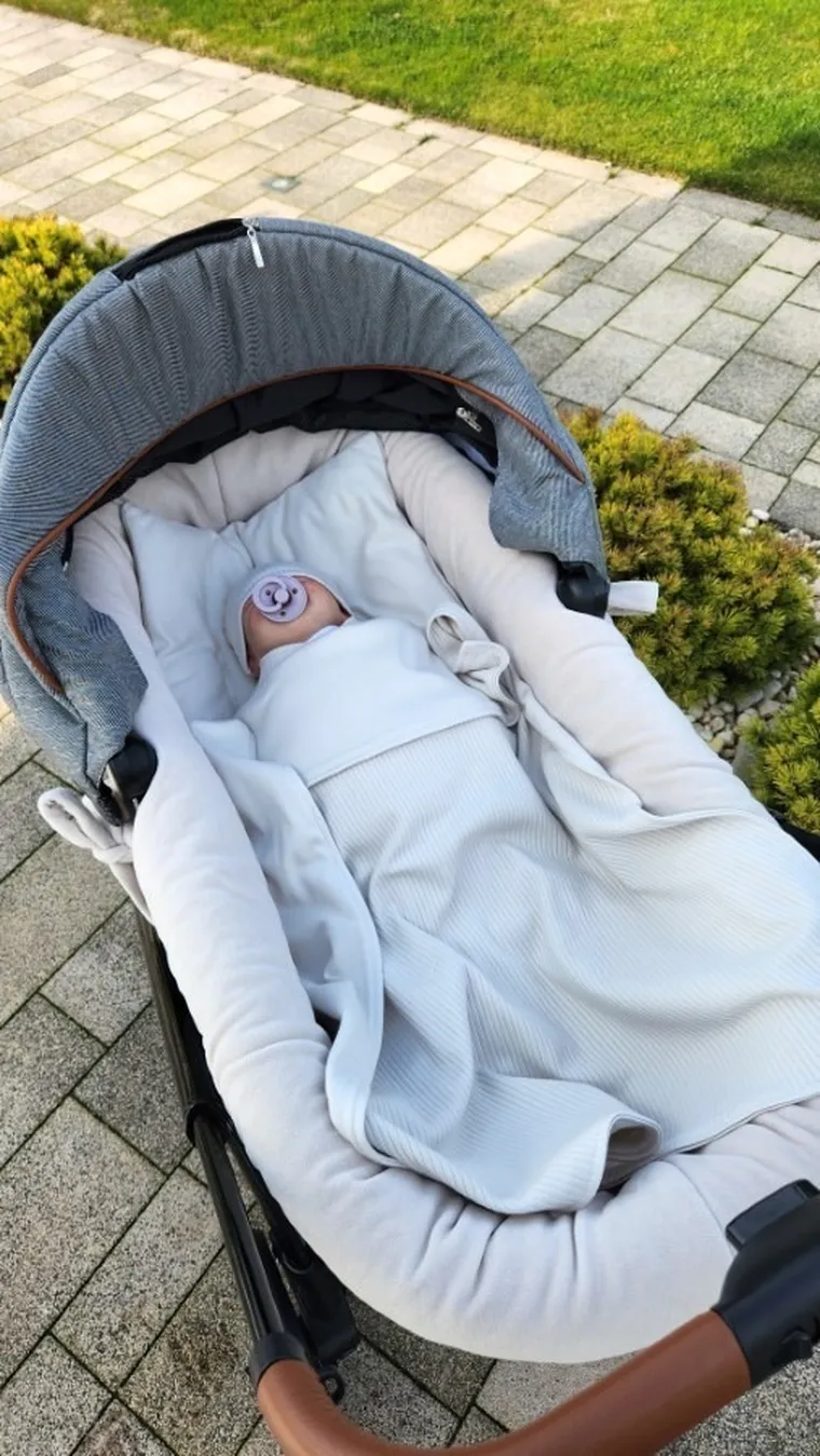 MimiNu, Soft, zestaw do gondoli/kosza Mojżesza, beż, 0-6 m