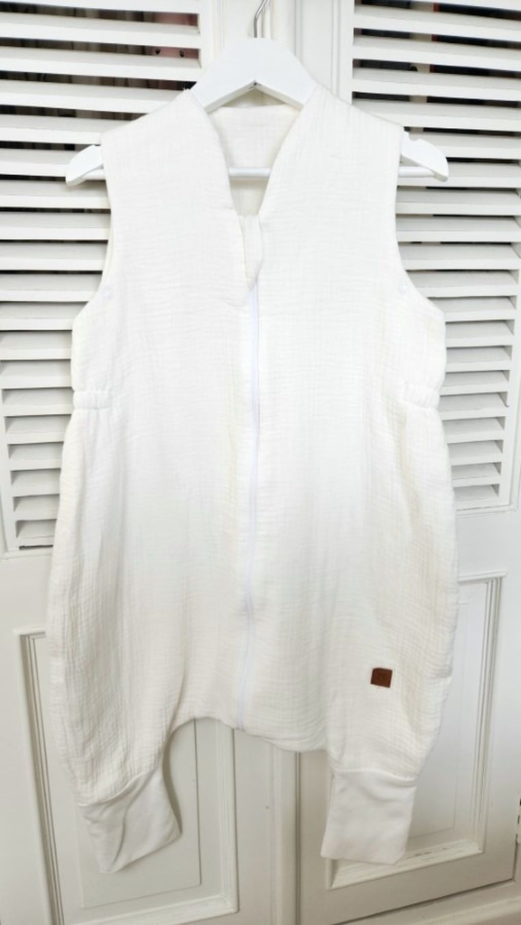 MimiNu, śpiworek z nogawkami, muślin, śmietanka, letni, TOG 0.5, rozmiar S, 1-2.5 l