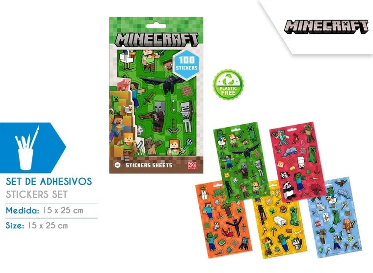 Minecraft, zestaw naklejek