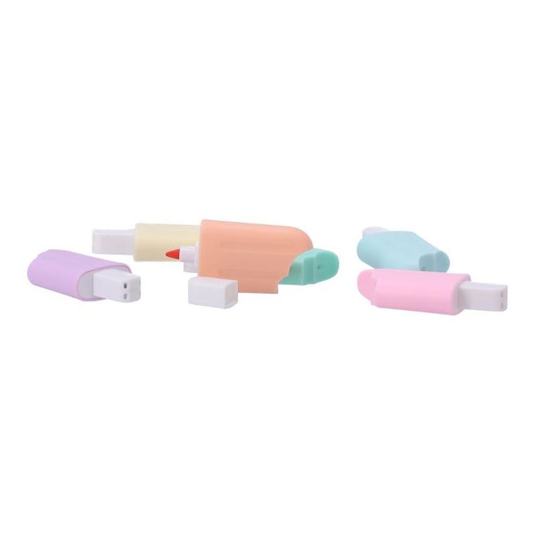 Mini zakreślacze, lody, 6 szt.