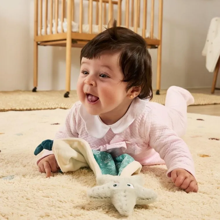 Miniland, Baby Sea, przytulanka z grzechotką, zestaw sensoryczny