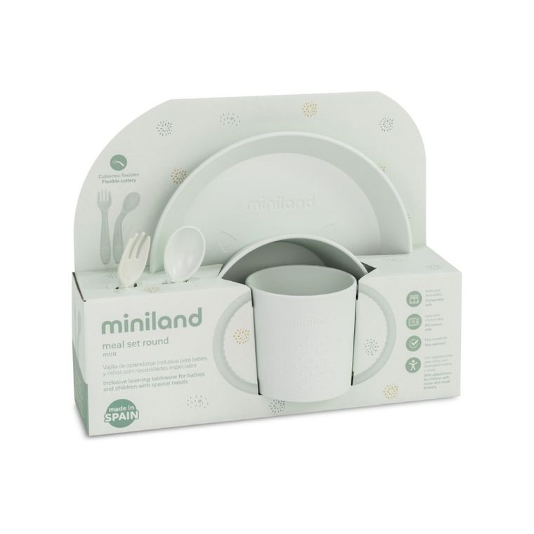 Miniland, Dolce, zestaw do karmienia, pudrowy róż, 5 szt.