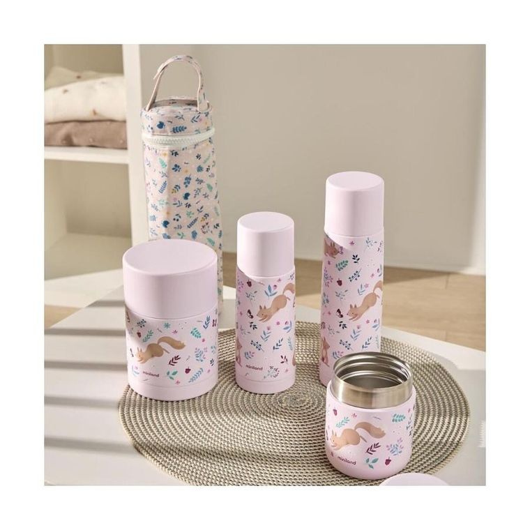 Miniland, Dreamland & CRVSH, termos do posiłków mini, wiewiórki, 280 ml