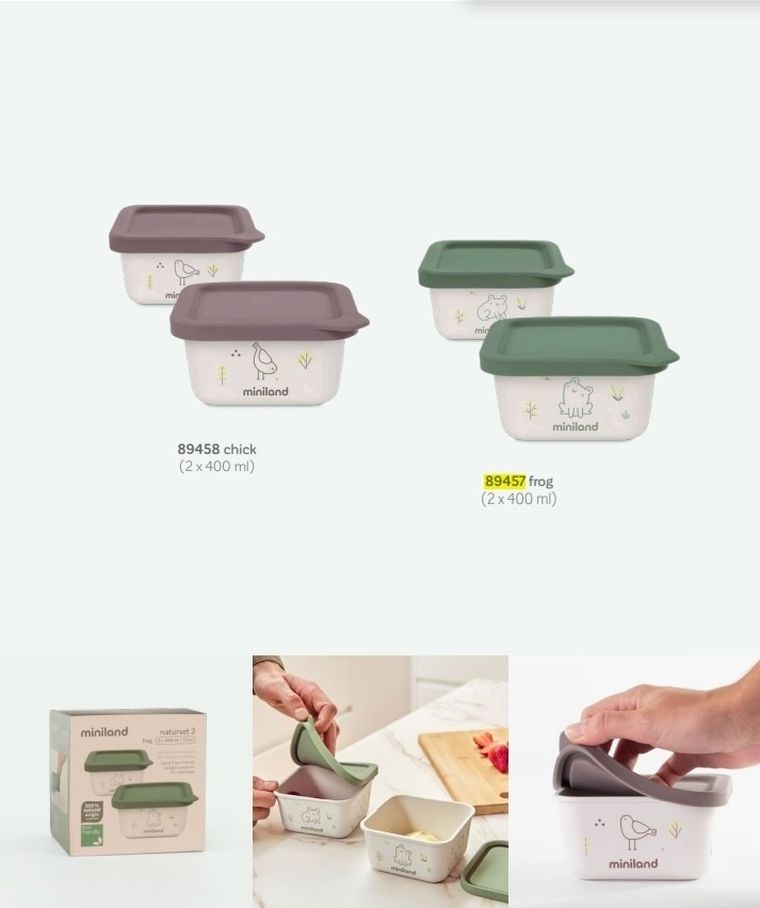 Miniland, Ptaszek, ECO-friendly, pojemniki hermetyczne, 2-400 ml