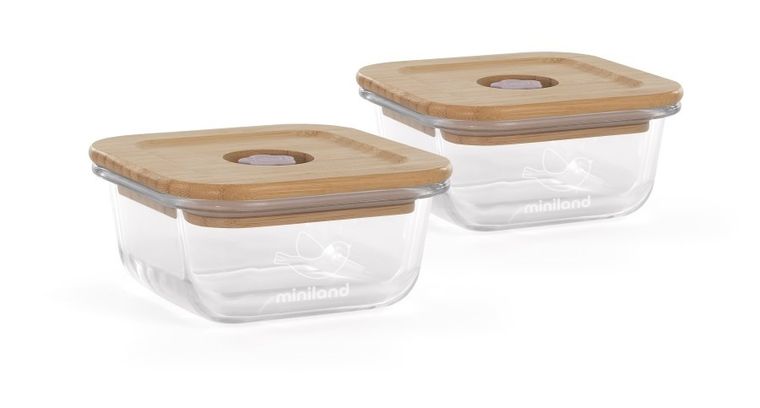 Miniland, Ptaszek, ECO-friendly, pojemniki szklane 2-210 ml + torba izotermiczna