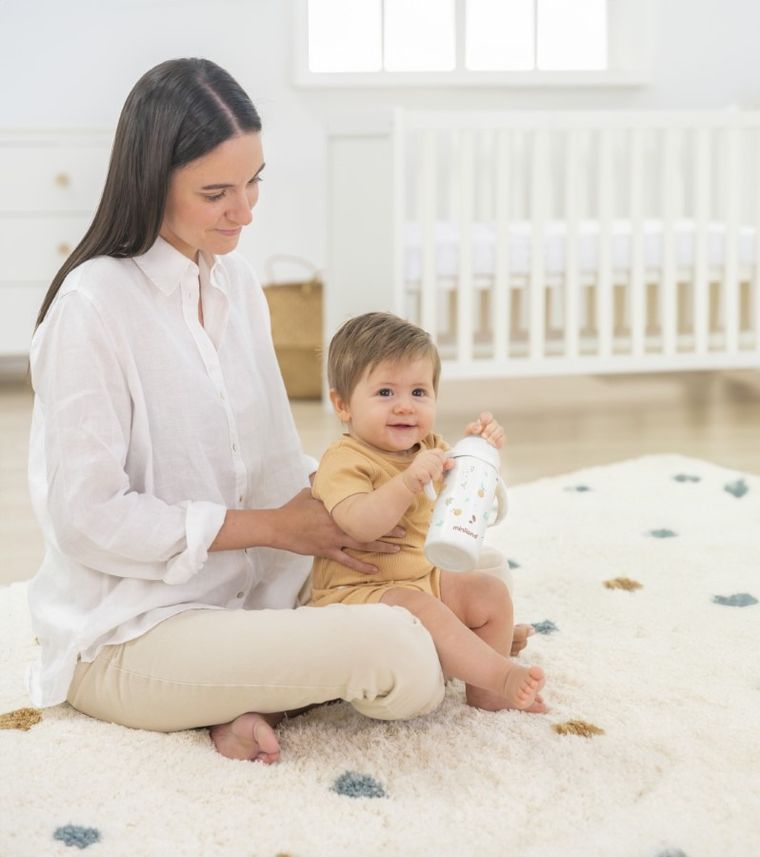 Miniland, Valencia, butelka termiczna ze stali nierdzewnej ze smoczkiem, 240 ml