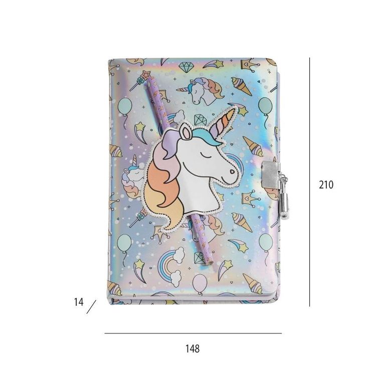 Miquelrius, pamiętnik na kłódkę, holograficzny, jednorożec