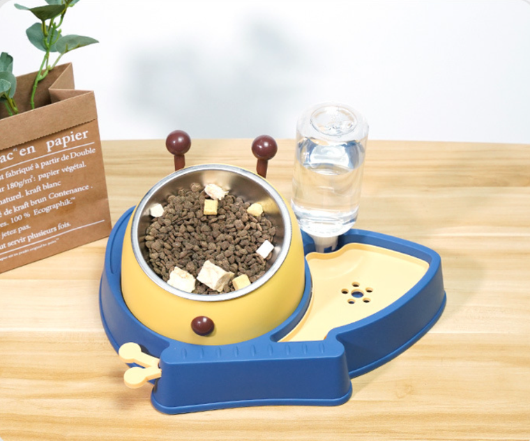 Miska z automatycznym dozownikiem wody dla psa i kota 2w1, niebieska