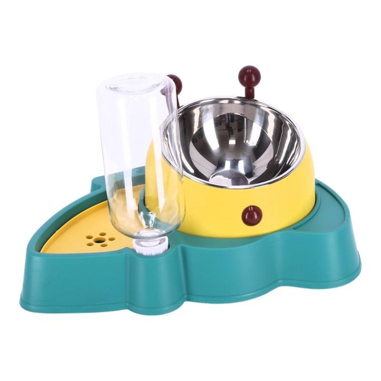 Miska z automatycznym dozownikiem wody dla psa i kota 2w1, zielona