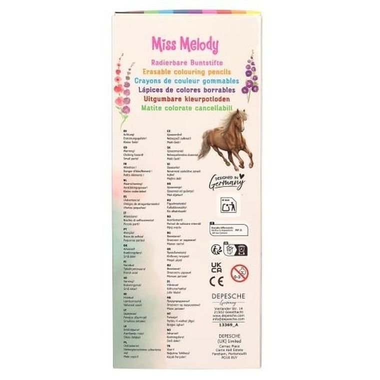 Miss Melody, kredki ścieralne, 10 kolorów