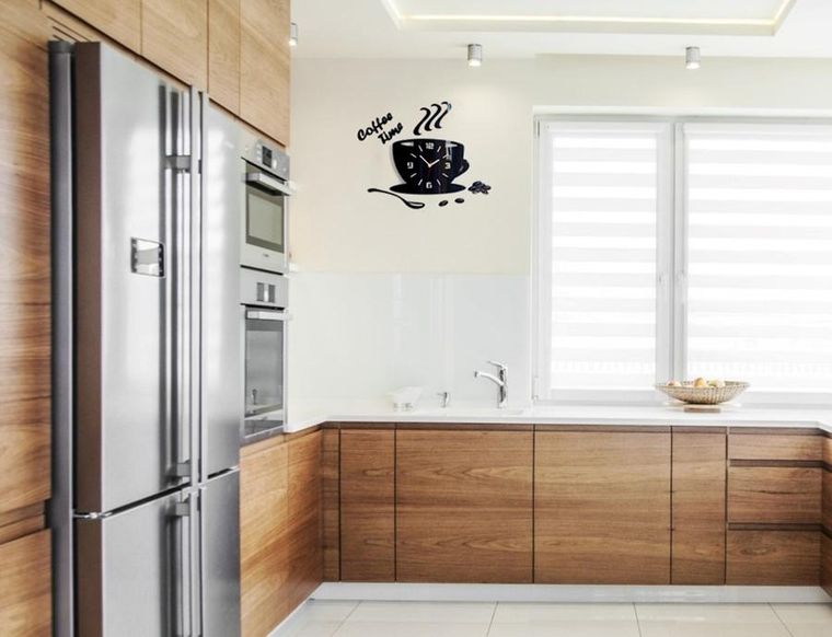 Modern Clock, zegar ścienny, coffee time, filiżanka 3D