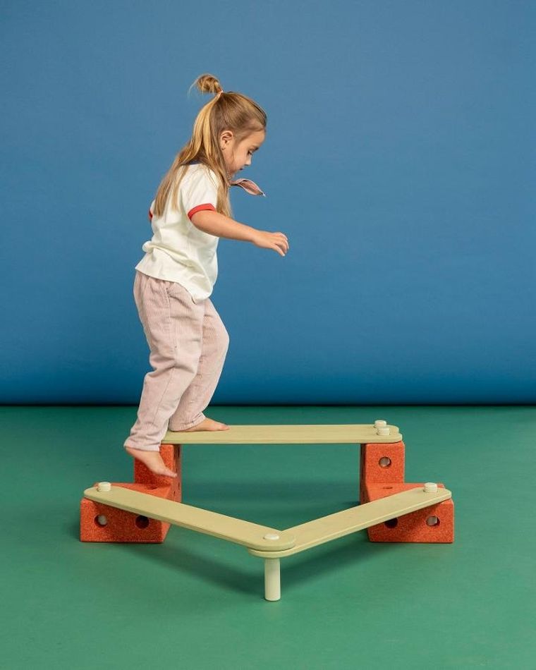 Modu, Balance Track, zestaw z deskami aktywizującymi, Burnt Orange/Dusty Green