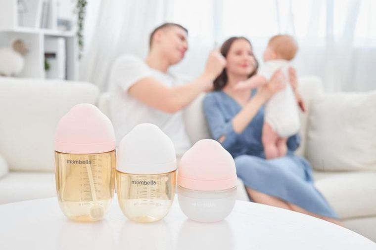 Mombella, butelka antykolkowa dla noworodka, PPSU, ivory, 210 ml