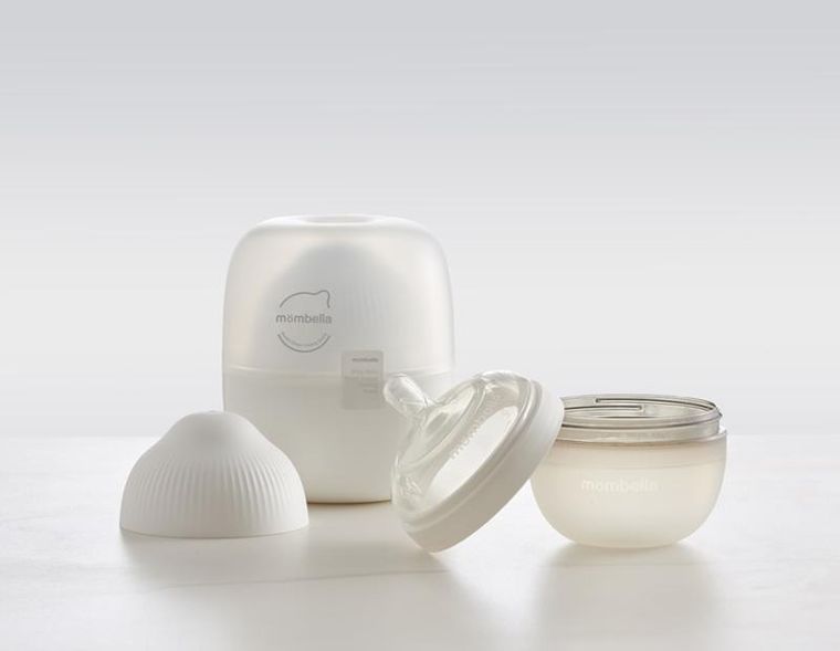 Mombella, Butelka antykolkowa dla noworodka, Silikonowa, Ivory, 120 ml