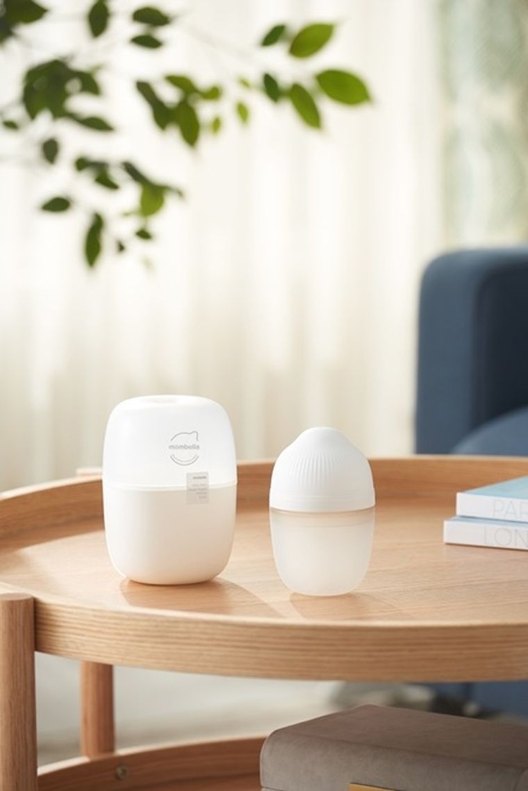 Mombella, butelka antykolkowa dla noworodka, silikonowa, ivory, 210 ml