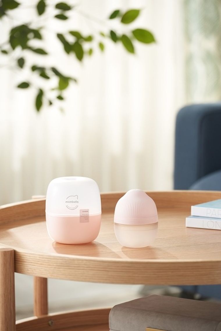 Mombella, Butelka antykolkowa dla noworodka, Silikonowa, Roze, 120 ml