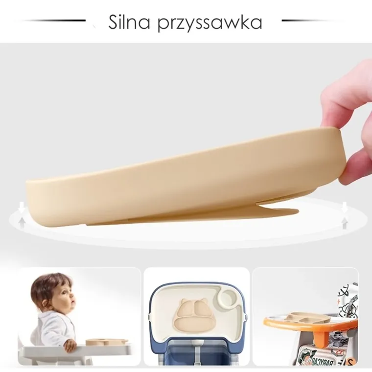 Mombella, Panda, talerzyk z przyssawką, light brown