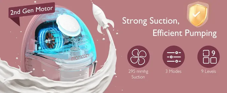 Momcozy, podwójny laktator, czerwony, 180 ml, M6