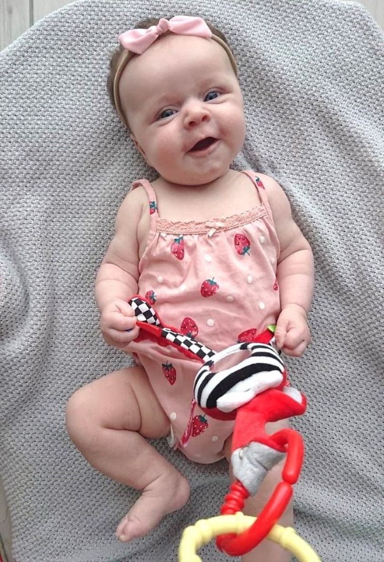 Mom's Care, cudak, kontrastowa zabawka zawieszka sensoryczna, czerwona