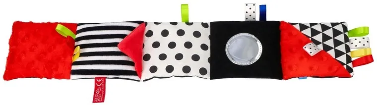 Mom's Care, mała książeczka, kontrastowa zabawka sensoryczna, czerwona