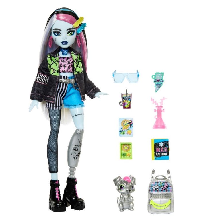 Monster High, Frankie Stein, lalka podstawowa z akcesoriami