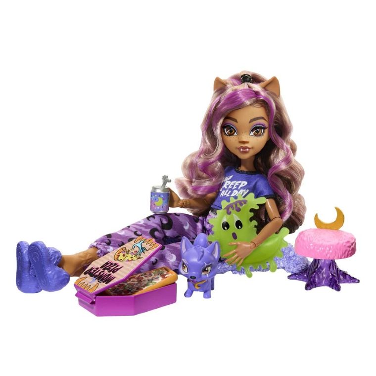 Monster High, Piżama Party, lalka Clawdeen z akcesoriami