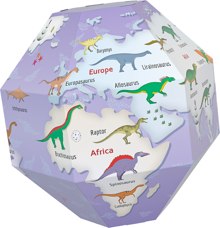 Monumi, Dinozaury, globus 3D do składania, średnica 35 cm