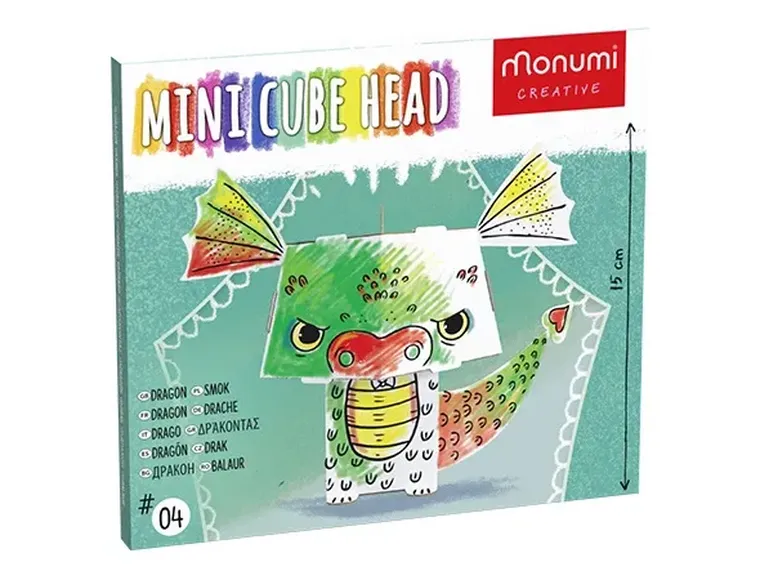 Monumi, Mini Cube Head, Smok, kolorowanka 3D, 15 cm
