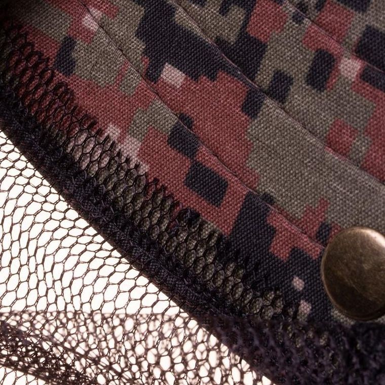 Moskitiera, siatka na owady, kapelusz na głowę, czerwono-brązowy