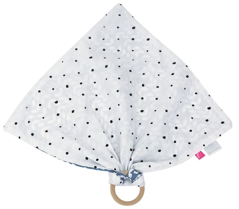 Motherhood, Classics Niebieski 2023 gryzak z pieluszką przytulanką