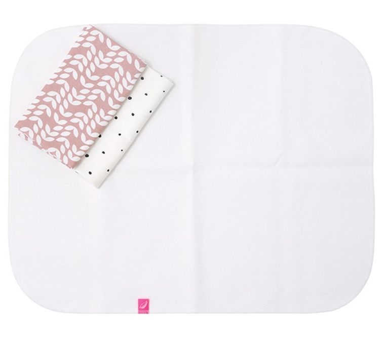 Motherhood, Classics Różowy 2023, zestaw: przewijak podręczny + prześcieradło flanelowe, 2 szt.