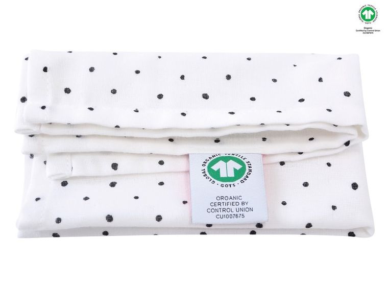 Motherhood, ECO Kropeczki Czarne, chusteczki muślinowe, 30-30 cm