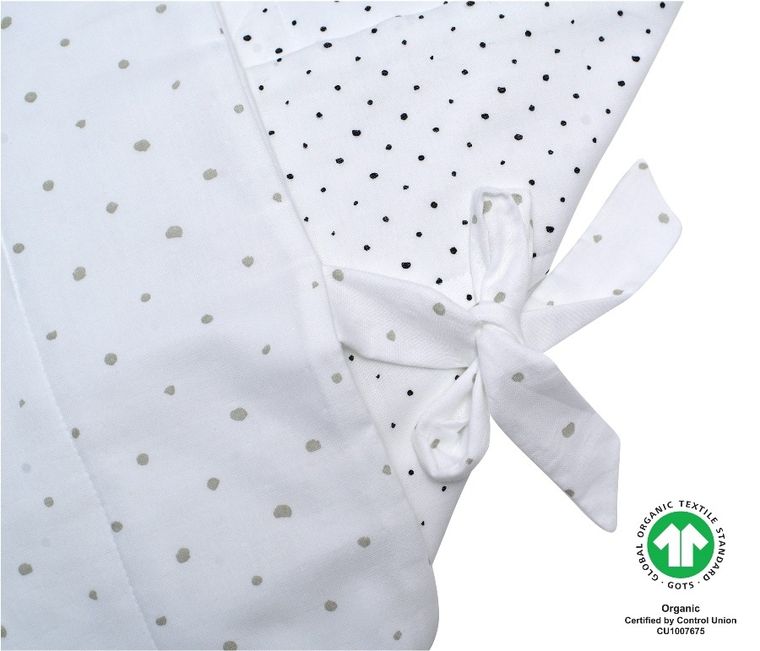 Motherhood, ECO Kropeczki Szare, rożek muślinowy