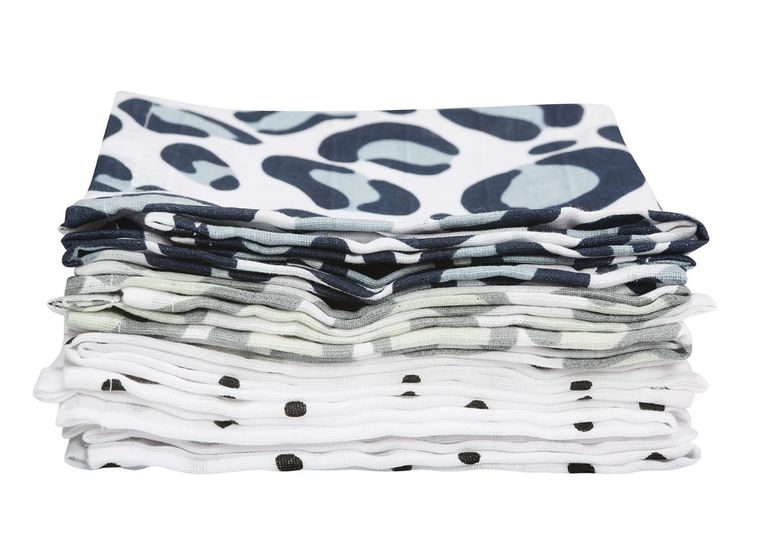 Motherhood, Ocelot Niebieski, chusteczki muślinowe, 30-30 cm, 7 szt.