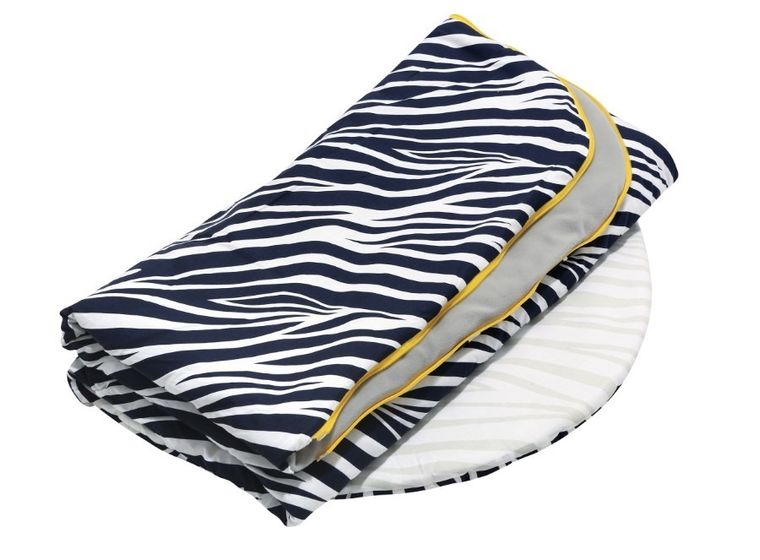 Motherhood, śpiworek przedszkolaka, zebra niebieska