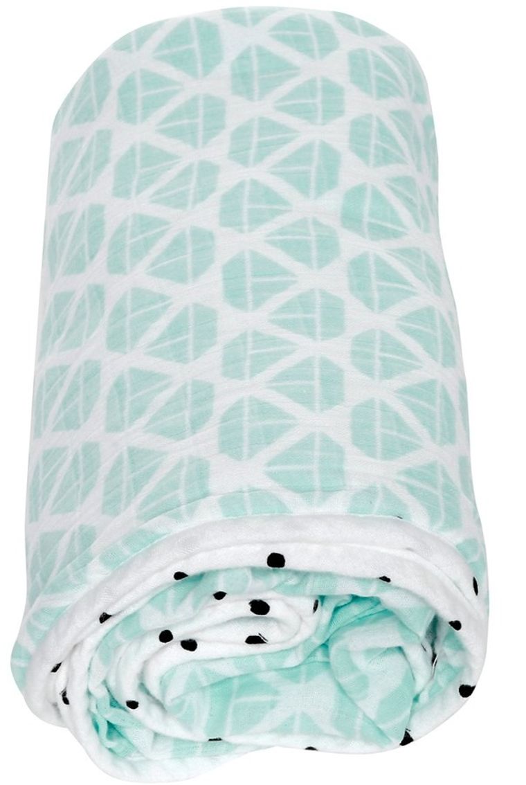 Motherhood, Statki Miętowe, Pre-Washed, kocyk muślinowy dwuwarstwowy, 95-110 cm