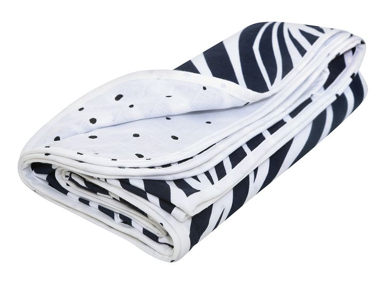 Motherhood, Zebra Niebieska, kocyk muślinowy, dwuwarstwowy, 100-120 cm