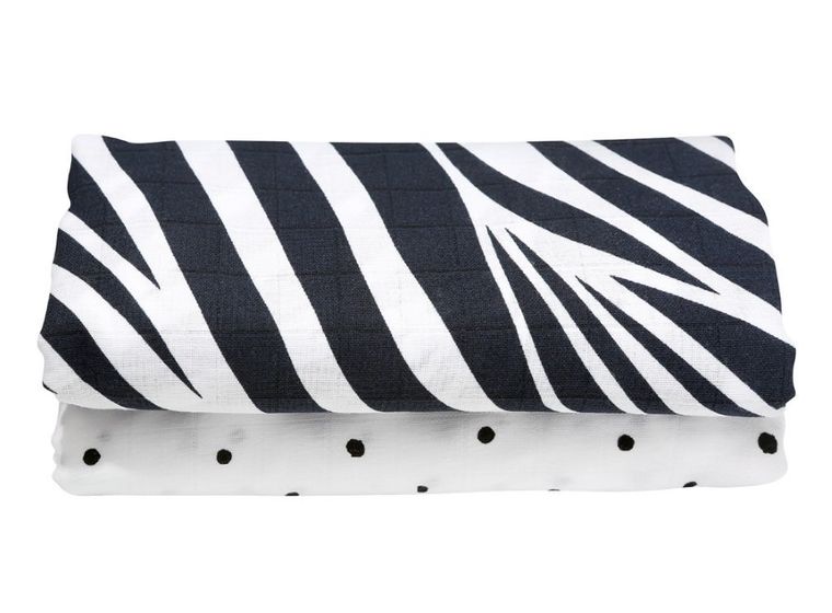 Motherhood, Zebra Niebieska, Premium, pielucha, otulacz muślinowy, 100-120 cm, 2 szt.