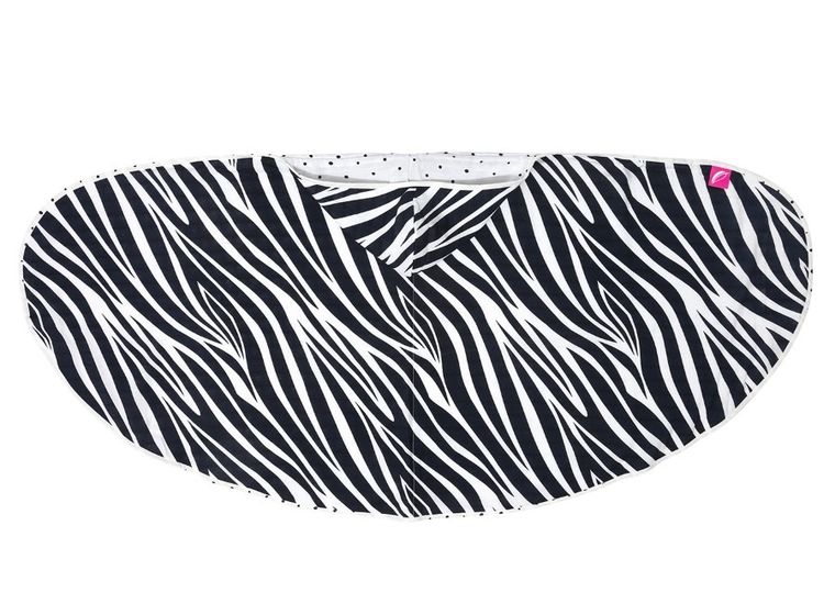 Motherhood, Zebra Niebieska, ręcznik muślinowy z kapturkiem, 65-130 cm