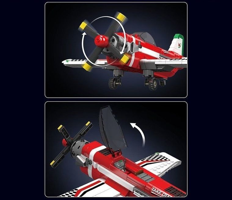 Mould King, Racing Airplane, samolot, klocki, 470 elementów