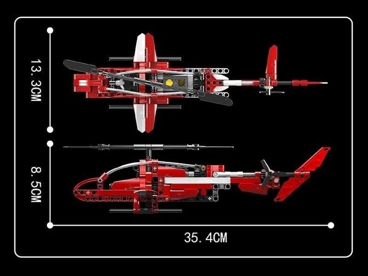 Mould King, Sparrow Helikopter, klocki, 266 elementów