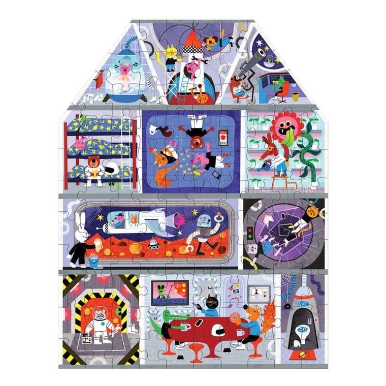 Mudpuppy, Dom na Marsie, puzzle konturowe, 100 elementów