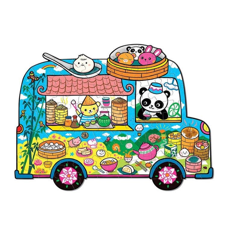 Mudpuppy, Food Truck, puzzle konturowe, 75 elementów