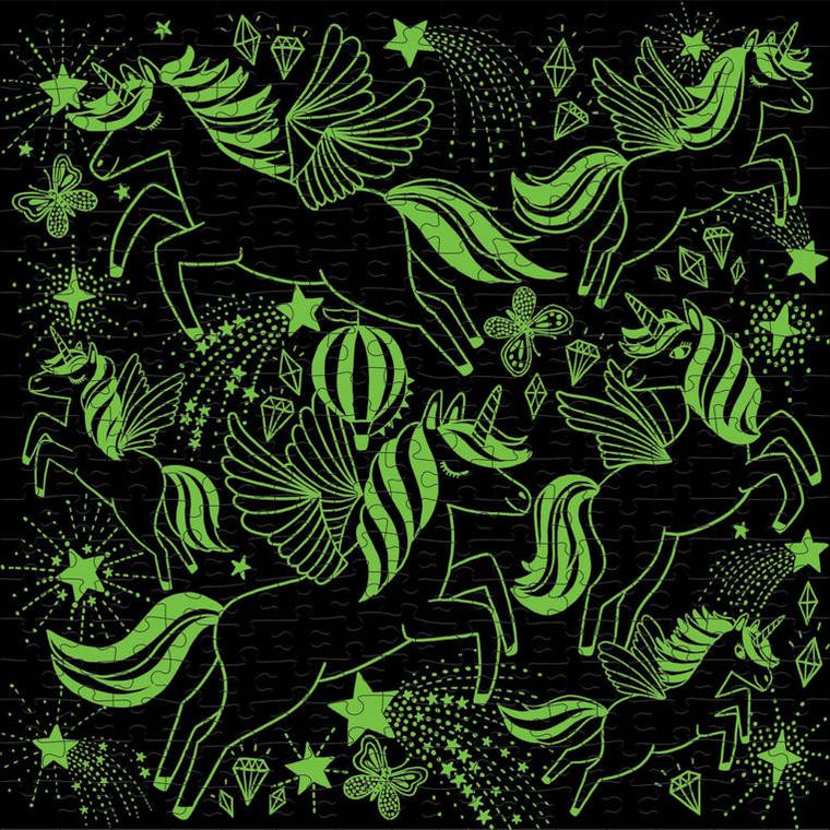 Mudpuppy, Jednorożce, puzzle świecące w ciemności, 300 elementów