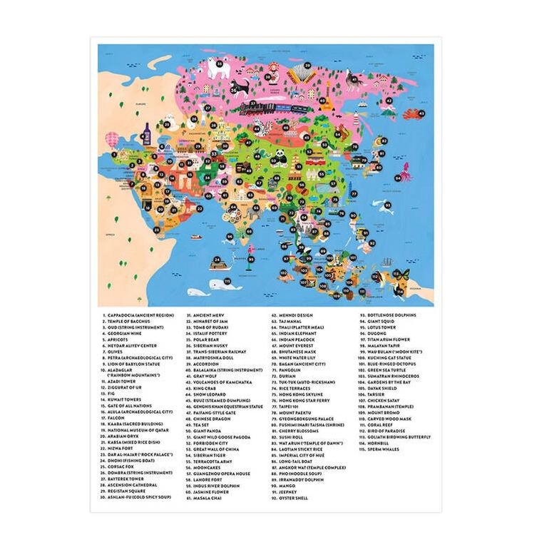 Mudpuppy, Mapa Azji, puzzle konturowe, 70 elementów