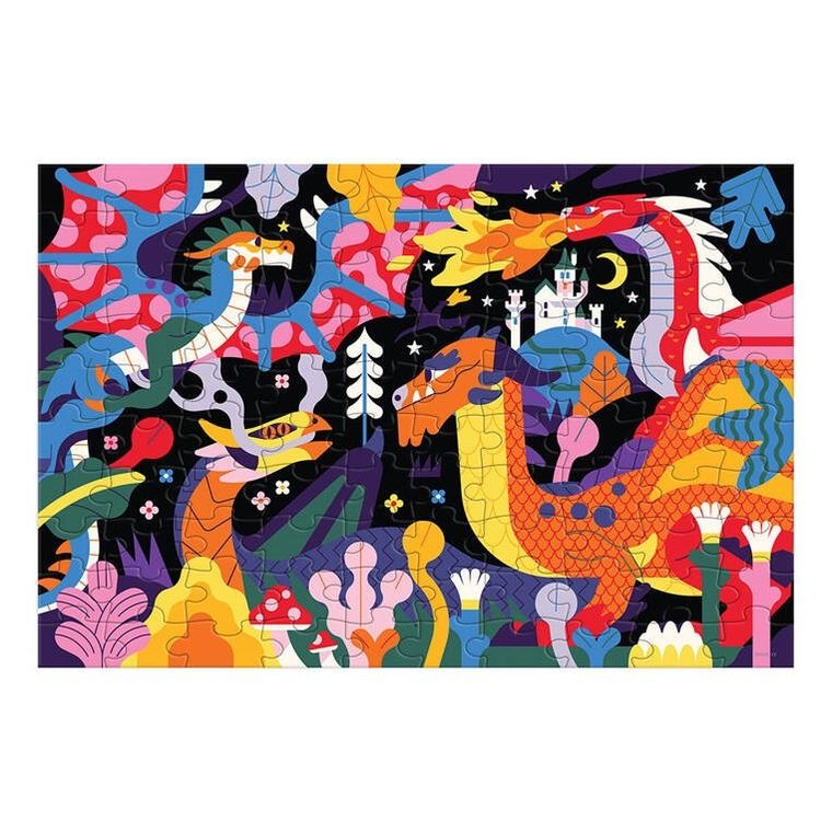 Mudpuppy, Smoki, puzzle świecące w ciemności, 100 elementów