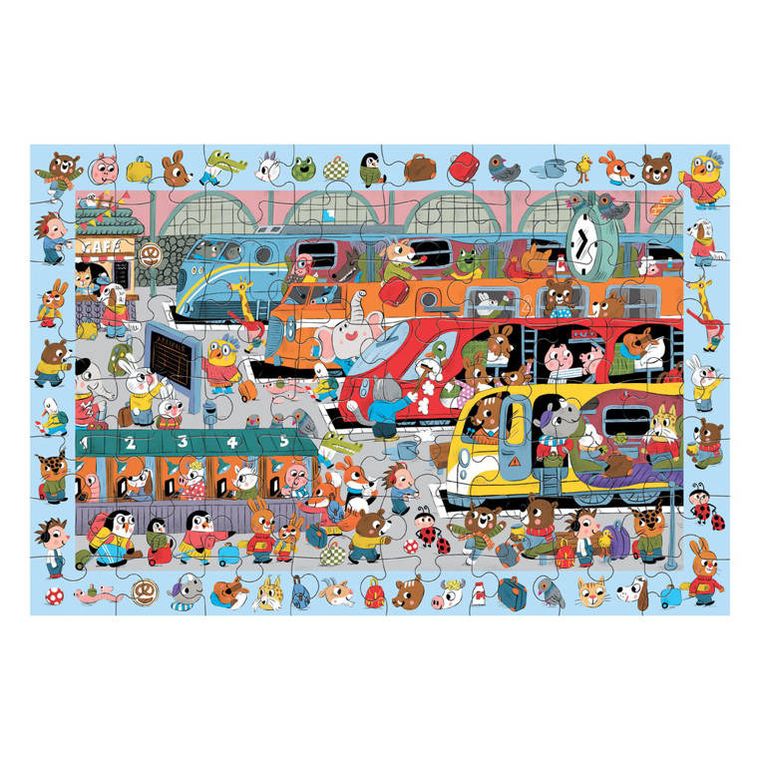 Mudpuppy, Stacja kolejowa, puzzle obserwacyjne, 64 elementy