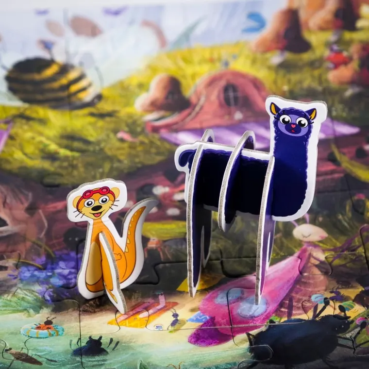 Muduko, Przygody robaczków, ekopuzzle z zadaniami, 48 elementów